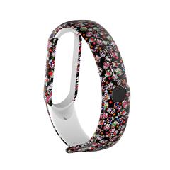 Musterdruck Soft TPU Watch Band Verstellbarer Handgelenksgurt Ersatz Für Xiaomi Mi Band 5 - Buntes Schädel