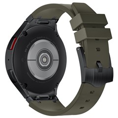 For Samsung Galaxy Watch4 / Watch 5 / Watch6 Watch Strap AP Silicone Band Waterproof - Black Buckle+Green