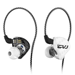 CVJ CSA In-Ear 3.5mm Wired Headset Noise Canceling HiFi Moving Iron Headphones, No Microphone - White