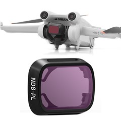 Brdrc Pour Dji Mini 3 Pro uv / Cpl / ND Filtre Plastique + Filtre de Lentille de Caméra en Verre Optique en Verre - ND8-PL