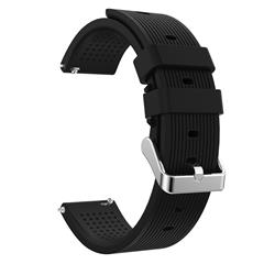 20mm Fronzée Rides Texture Bande De Montre En Silicone Souple Pour Samsung Galaxy Gear Sport - Noir