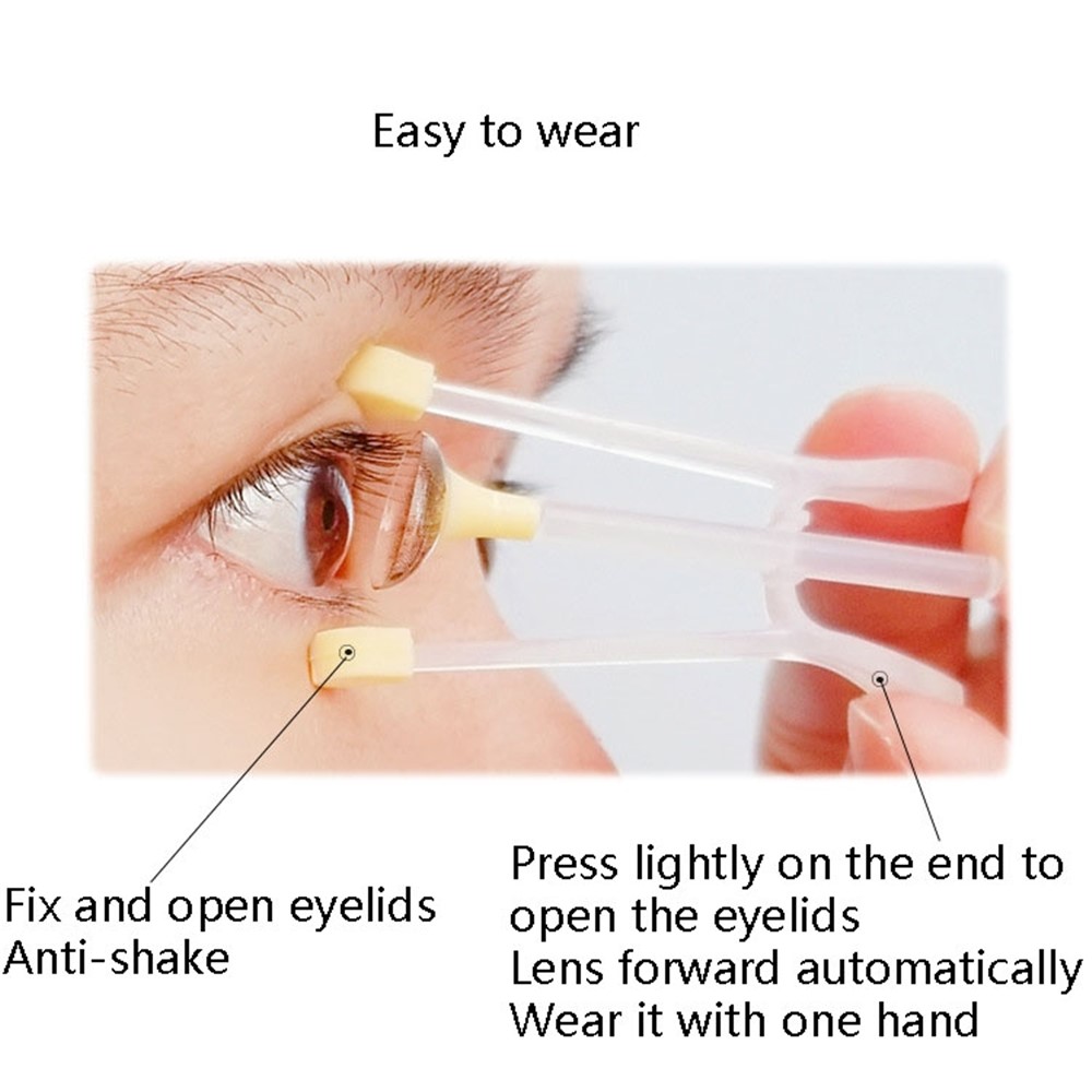 2 in 1 Portable Clip and Silicone Suction Stick Contact Lens Wearing Picking Auxiliary Tool - Yellow-3