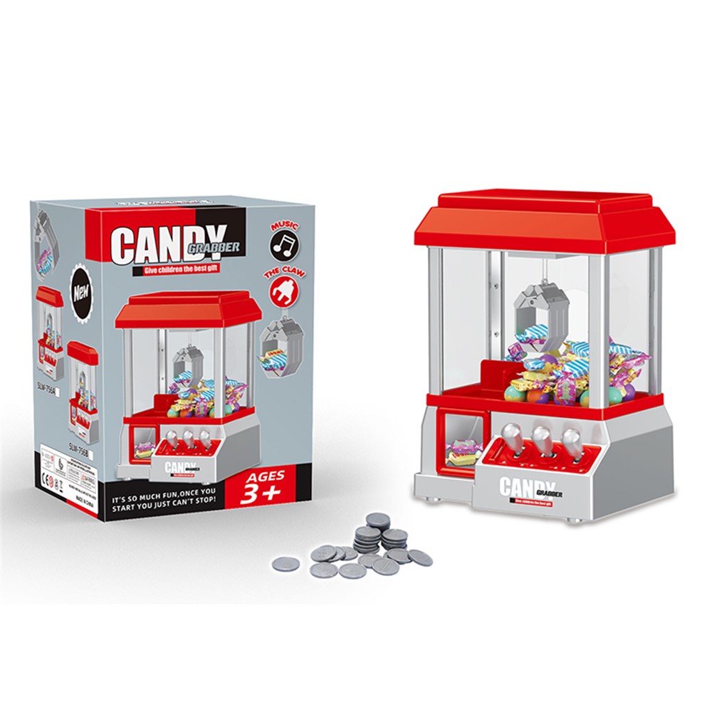 Electronic Arcade Claw Machine Toy Grabber Prize Dispenser Vending Machine Toy with 24 Coins for Kids Birthday Gift-6