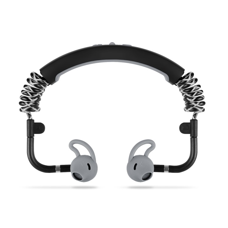 S.Wear Stick Spring Wireless Headphones Elastic Bluetooth 4.1 Sports Earphone - Grey-3