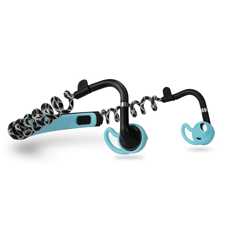 S.Wear Stick Waterproof Spring Wireless Elastic Bluetooth 4.1 Sports Headphone Build-in Microphone - Blue-3