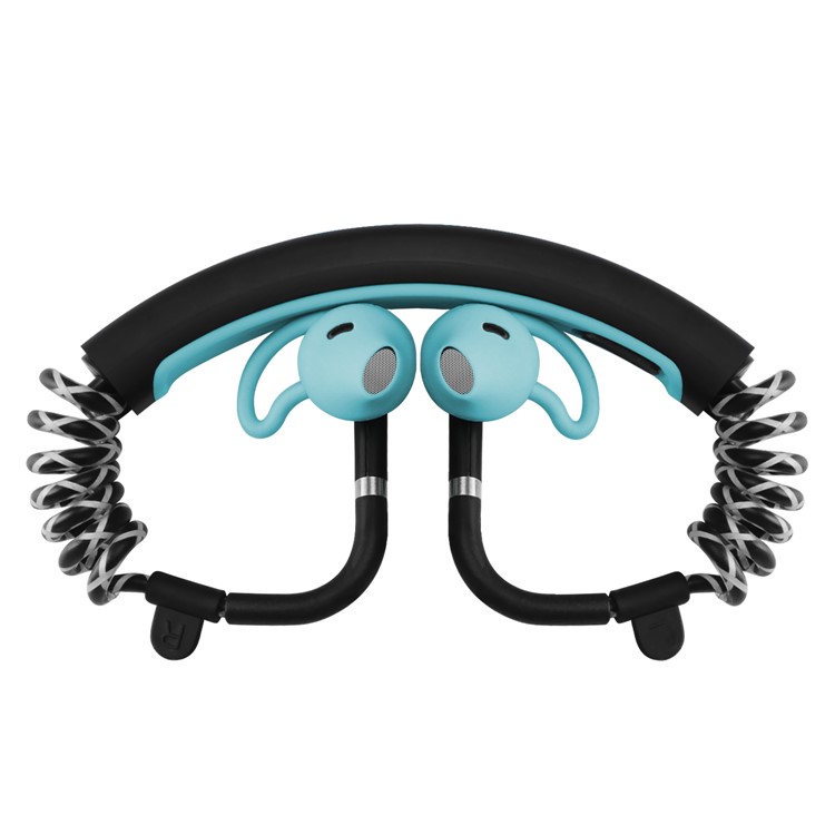 S.Wear Stick Waterproof Spring Wireless Elastic Bluetooth 4.1 Sports Headphone Build-in Microphone - Blue-6