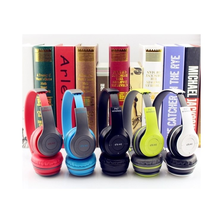 P47 Portable Over-ear Wireless Bluetooth 4.2 Foldable Earphone for iPhone Samsung - Black-3