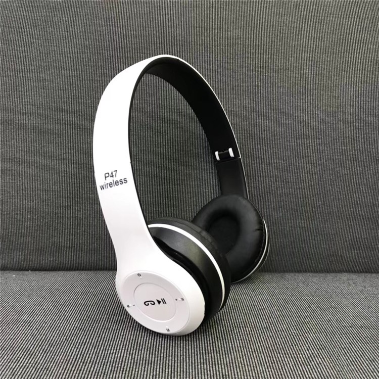 P47 Over-ear Wireless Foldable Bluetooth 4.2 Earphone for iPhone Samsung - White-1