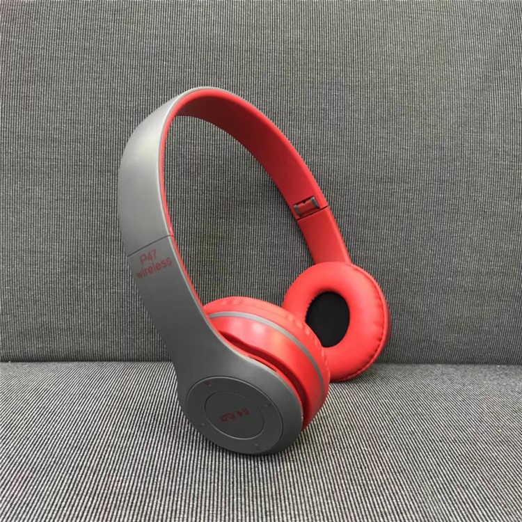 P47 Over-ear Wireless Foldable Bluetooth 4.2 USB Interface Rechargeable Earphone for iPhone Samsung - Red-1