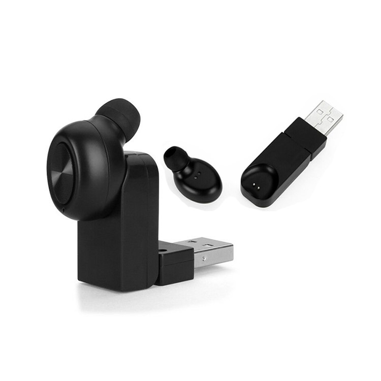 Mini Wireless Bluetooth Earbud Earphone with Magnetic Adsorption Charging Box for iPhone 7/7 Plus - Black-1