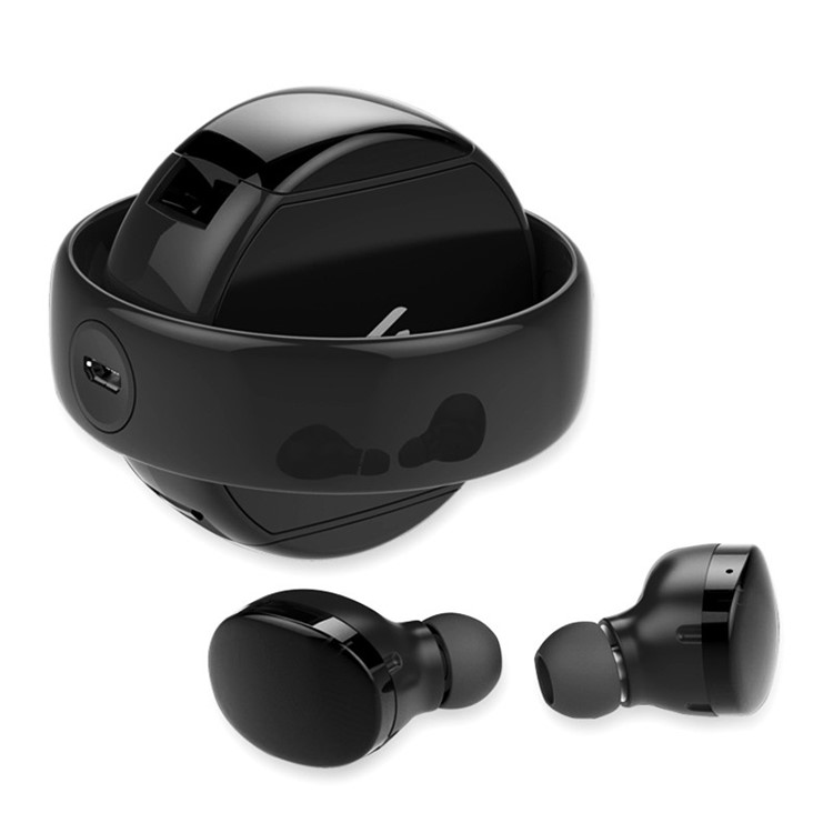 TS02 Bluetooth 5.0 Earphone TWS Wireless Earphones In-ear Headset Earbud - Black-1