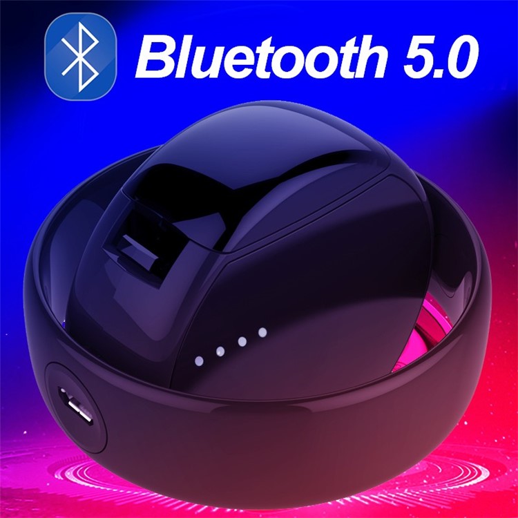 TS02 Bluetooth 5.0 Earphone TWS Wireless Earphones In-ear Headset Earbud - Black-4