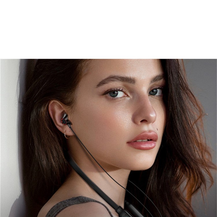 G02 Bluetooth 5.0 Headset Wireless Sports Earphone Neck-mounted Stereo Headphone - Black-4