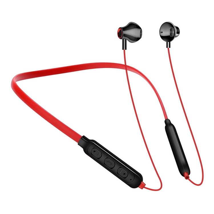 G02 Bluetooth 5.0 Headset Wireless Sports Earphone Neck-mounted Stereo Headphone - Red-1