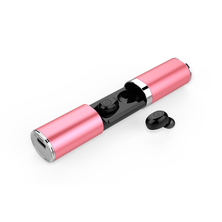

F9 TWS Mini Bluetooth 5.0 In-Ear Earphone with Charger Box Mic Function Wireless Headset - Pink, iPhone XS 5.8 inch