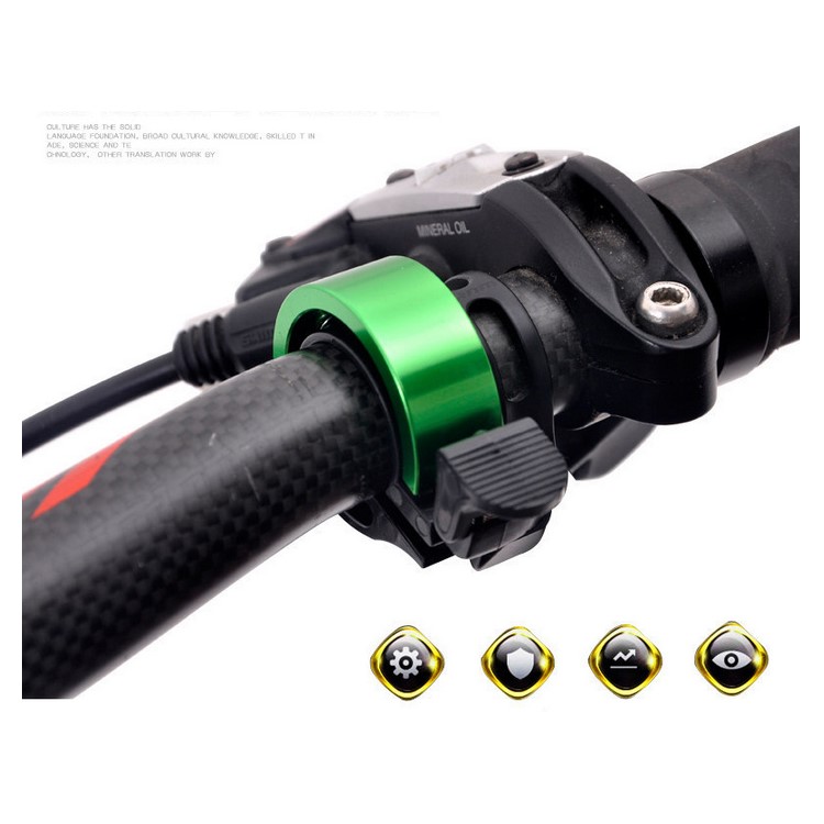 Mountain-Bike Handlebar Alarm Durable Aluminum Alloy Bell Ring Loud Warning Safe Horn - Green-2