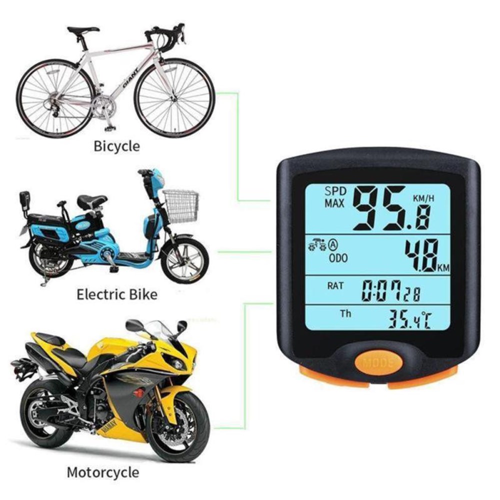 BOGEER YT-813 Wired Bike Cycling Bicycle Computer Odometer Backlight LCD Speedometer-8