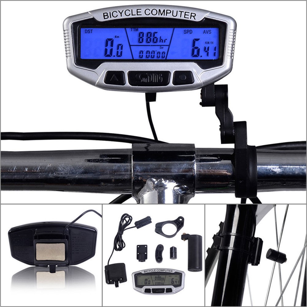 SUNDING SD-558A Wired Waterproof LCD Bicycle Bike Computer Odometer-2