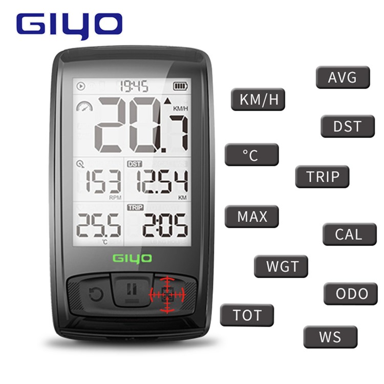 GIYO Wireless Bluetooth Bicycle Computer Waterproof Speedometer with Backlight-1