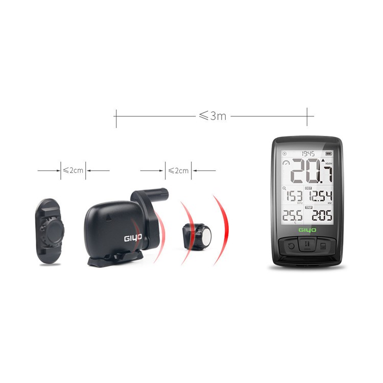 GIYO Wireless Bluetooth Bicycle Computer Waterproof Speedometer with Backlight-12