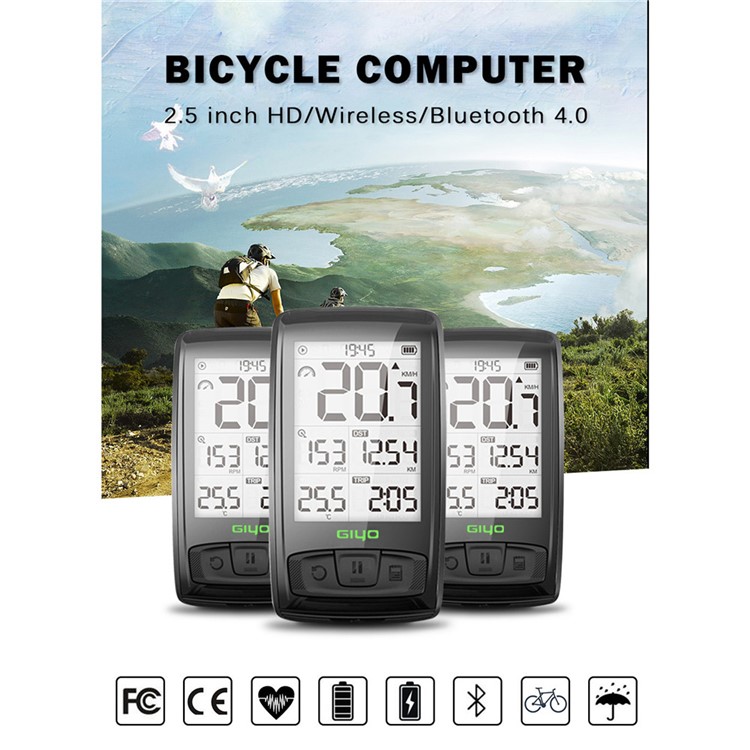 GIYO Wireless Bluetooth Bicycle Computer Waterproof Speedometer with Backlight-9
