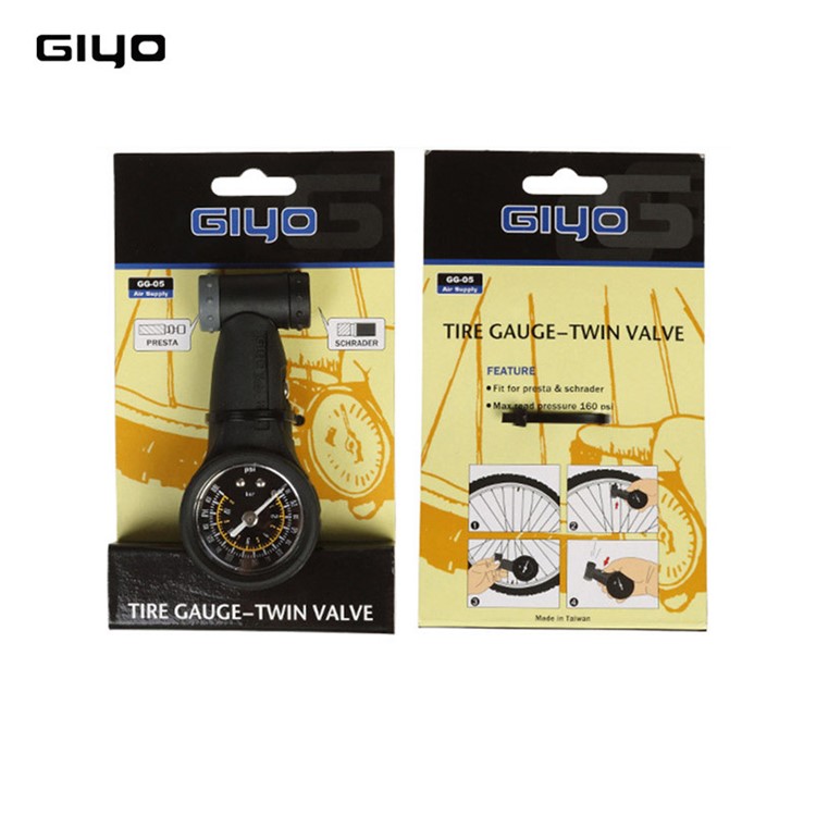 GIYO GG-05 Bicycle Tire Pressure Gauge 160 PSI with Presta/Schrader Valve-6