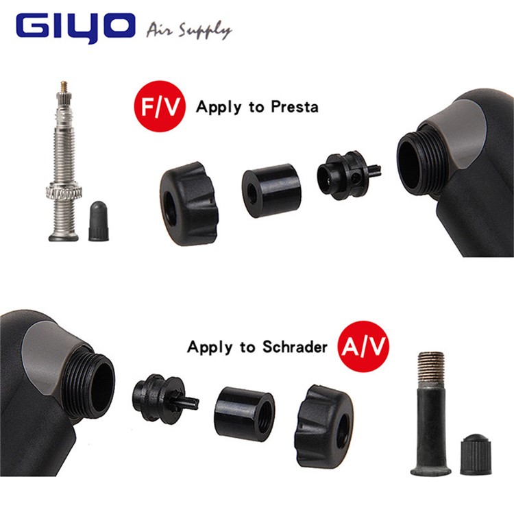 GIYO GP-04S AV/FV Valve Bike Pump Outdoor Tire Air Inflator, Size: 17.8 x 4.3cm-5