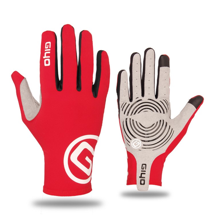 GIYO-S-02-L Touch Screen Cycling Gloves Breathable Windproof Full Finger Gloves - Red / Size: L-1