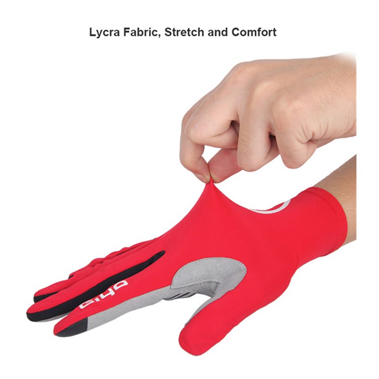 GIYO-S-02-L Touch Screen Cycling Gloves Breathable Windproof Full Finger Gloves - Red / Size: L-12