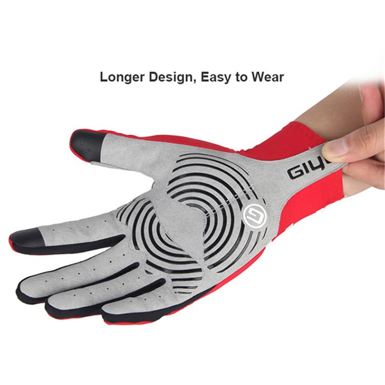 GIYO-S-02-L Touch Screen Cycling Gloves Breathable Windproof Full Finger Gloves - Red / Size: L-14