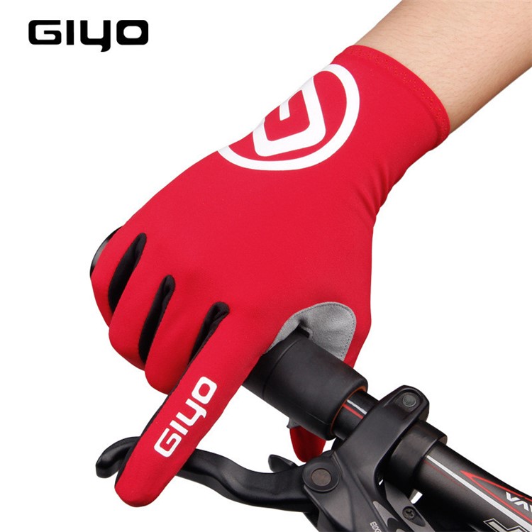 GIYO-S-02-L Touch Screen Cycling Gloves Breathable Windproof Full Finger Gloves - Red / Size: L-2