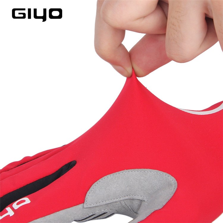 GIYO-S-02-L Touch Screen Cycling Gloves Breathable Windproof Full Finger Gloves - Red / Size: L-4