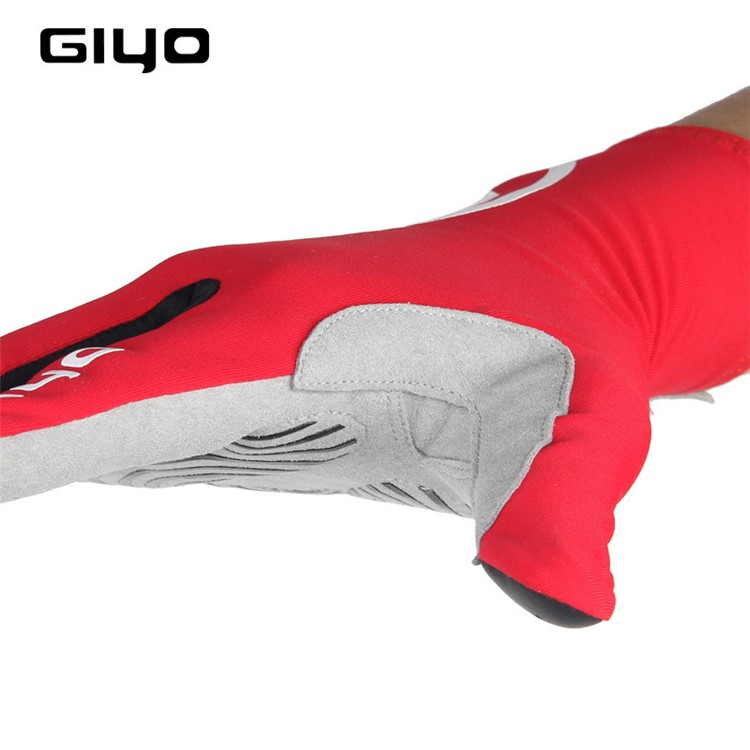GIYO-S-02-L Touch Screen Cycling Gloves Breathable Windproof Full Finger Gloves - Red / Size: L-5