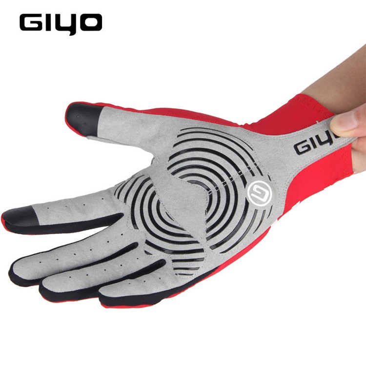 GIYO-S-02-L Touch Screen Cycling Gloves Breathable Windproof Full Finger Gloves - Red / Size: L-6