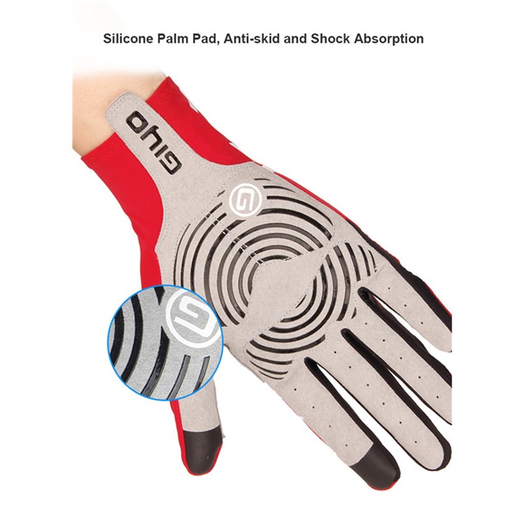 GIYO-S-02-L Touch Screen Cycling Gloves Breathable Windproof Full Finger Gloves - Red / Size: L-9