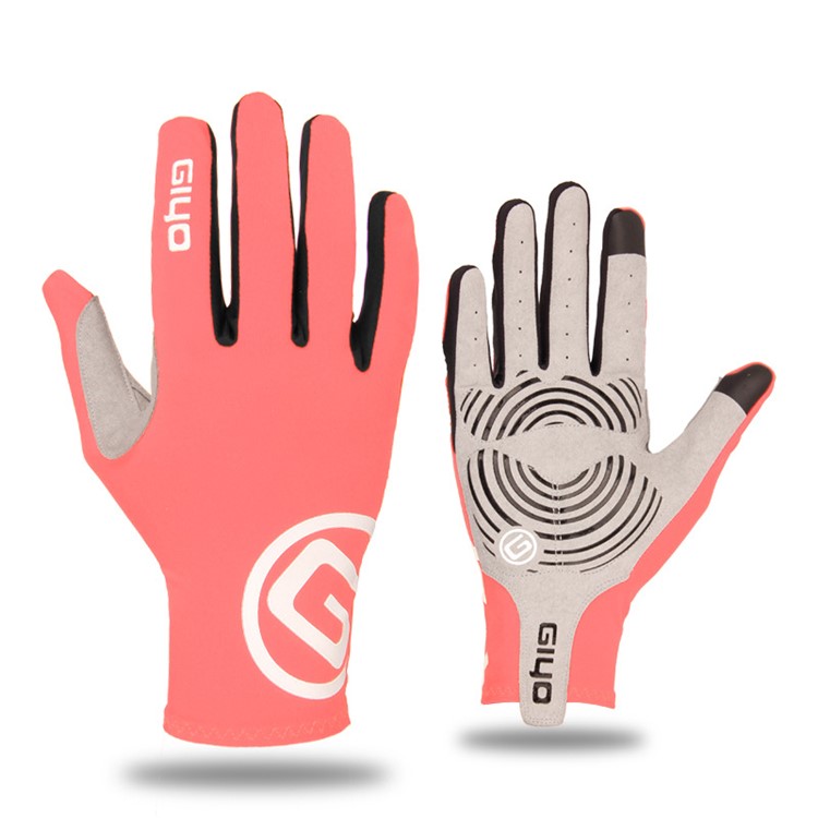 GIYO-S-02-L Guantes De Ciclismo Con Pantalla Táctil, Guantes Transpirables A Prueba De Viento Para Dedos Completos - Naranja / Tamaño: S-1