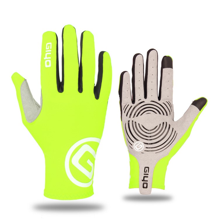 GIYO-S-02-L Touch Screen Cycling Gloves Breathable Windproof Full Finger Gloves - Yellow / Size: L-1