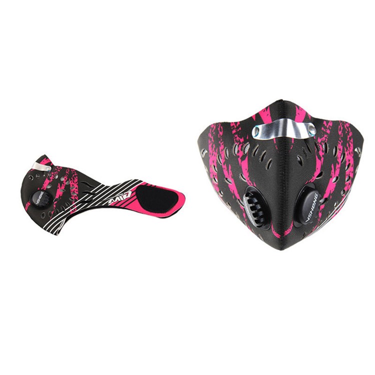 Gesichtsmaske Hälfte Anti Staub Verschmutzung Filter Sport Fahrrad Fahrrad Gesicht Schild - Pink Schwarz-2