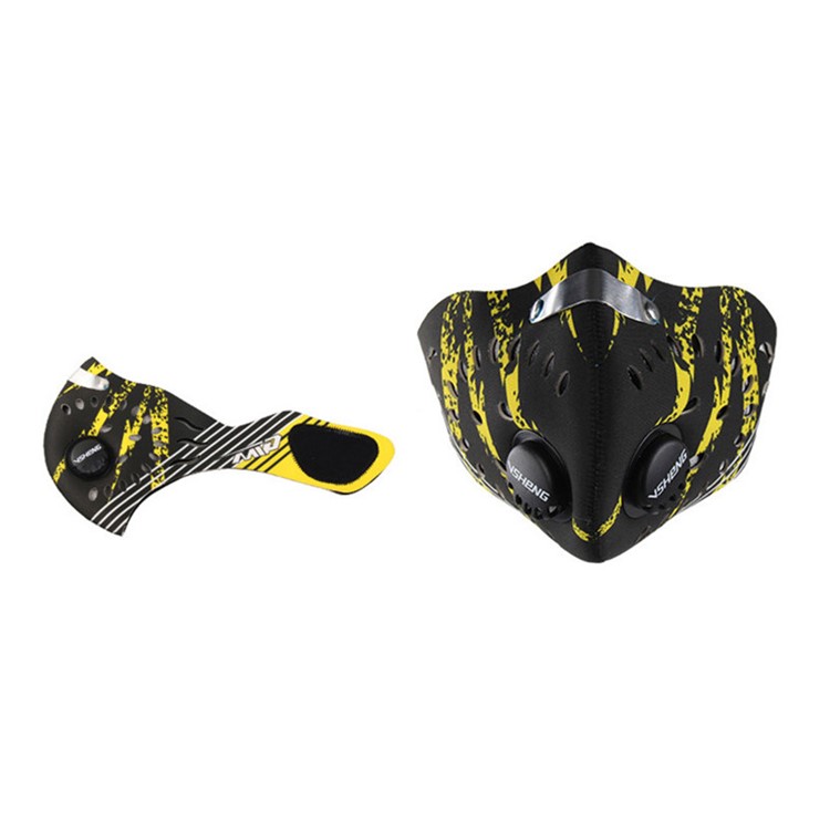 Face Mask Half Anti Dust Pollution Filter Sport Cycling Bicycle Bike Face Shield - Yellow/Black-2