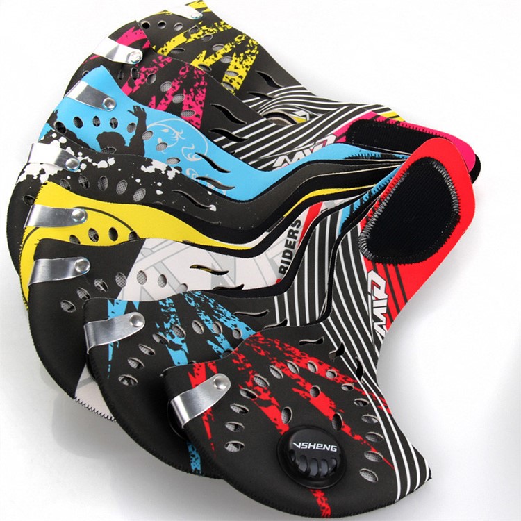 Gesichtsmaske Hälfte Anti Staub Verschmutzung Filter Sport Fahrrad Fahrrad Gesicht Schild - Schwarz-3
