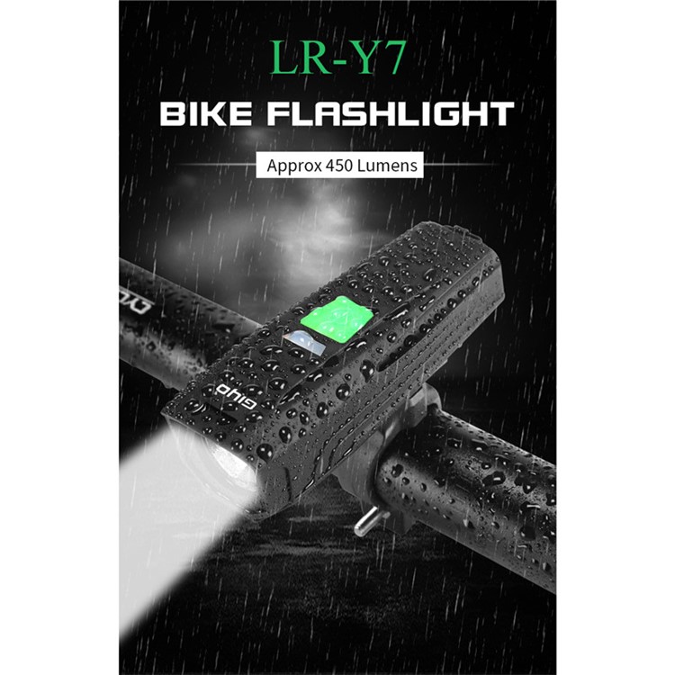 GIYO T6 LED Bike Front Handlebar Flashlight IP65 USB Rechargeable Headlight-13