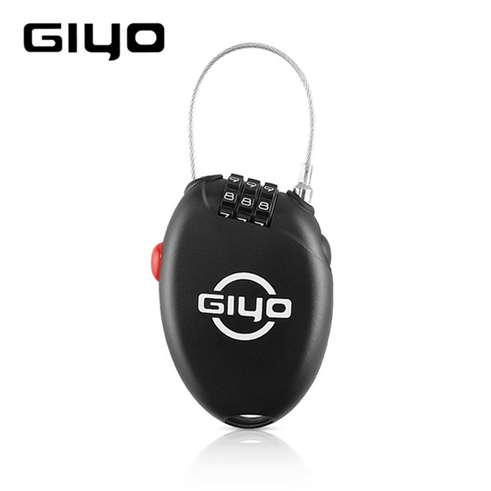GIYO Multi-function Mini Cable Bicycle Lock Anti Theft Code Helmet Lock-2