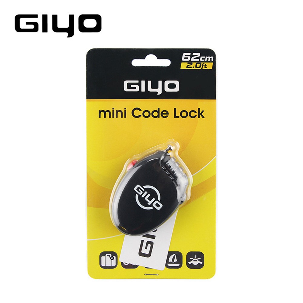 GIYO Multi-function Mini Cable Bicycle Lock Anti Theft Code Helmet Lock-5