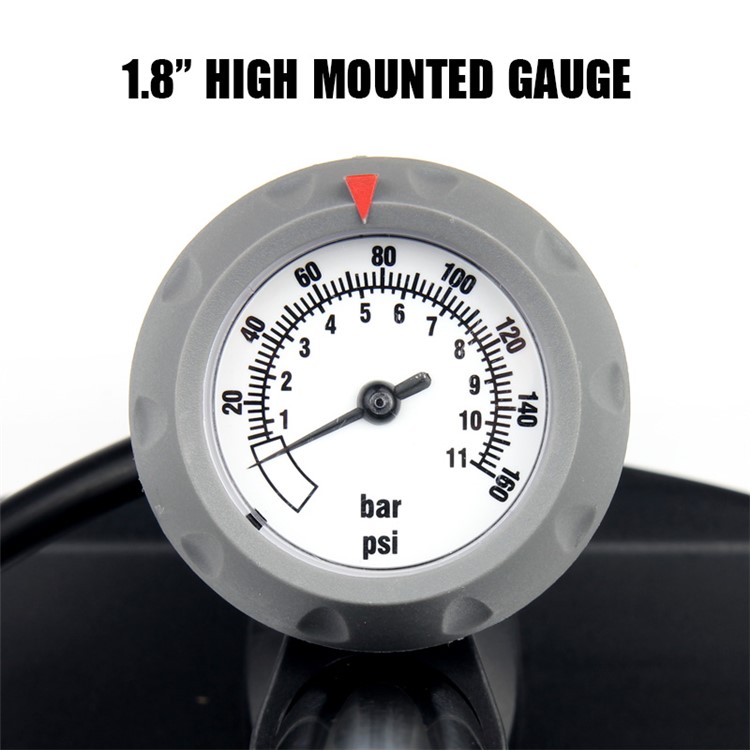 GIYO GF-55P 160PSI Bike Floor Pump with Gauge Presta Schrader Valve Air Inflator - Blue-4
