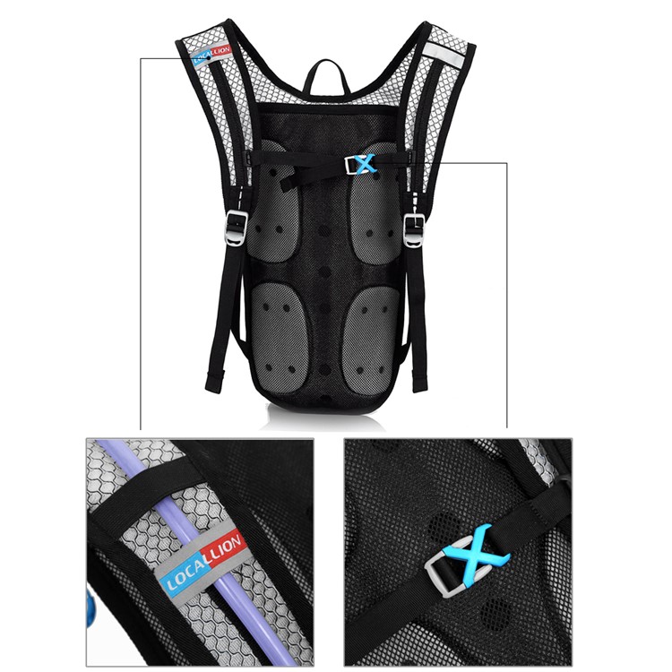 LOCAL LION Lightweight 1.5L Bladder Bag Hydration Backpack for Hiking Riding Camping Climbing - Blue-14
