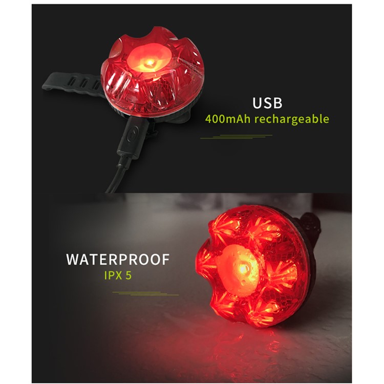 Giyo-Z1 7 Modos Bike Tail Light Intelligent Freio Luz De Freio ADVERTÊNCIA LAMP-10