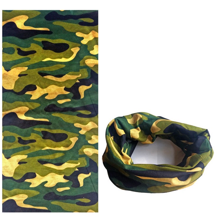 Multi-function Skull Pattern Seamless Headband Stretchable Scarf Neck Warmer Face Mask for Motorcycle Hiking Ski Snowboard Etc. - Camouflage-1