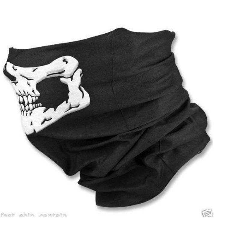 Versatile Skull Pattern Face Mask Stretchable Seamless Headband Scarf Neck Warmer for Motorcycle Hiking Ski Snowboard Etc. - Skeleton-2