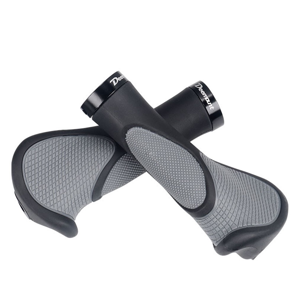 DEEMOUNT Ergonomic Bicycle Grips Handlebar Non-slip Rubber Hand Rest Shock Absorption Bar End-3