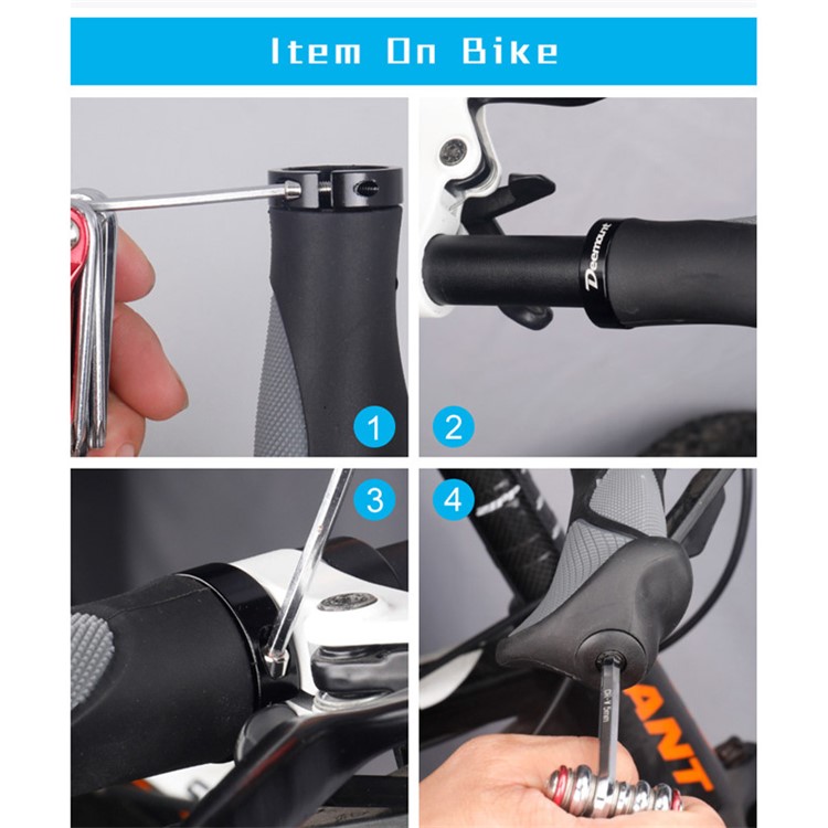 DEEMOUNT 1 Pair Cycling MTB Bike Bicycle Comfortable Handlebar Rubber Grip Bar End-11